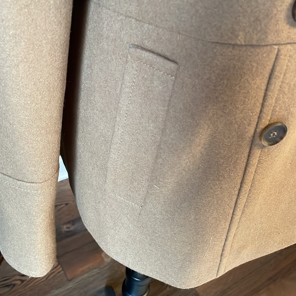 New w/ Tags! J. Crew Wool Blend Pea Coat in Camel Color Size 12 - Picture 4 of 11